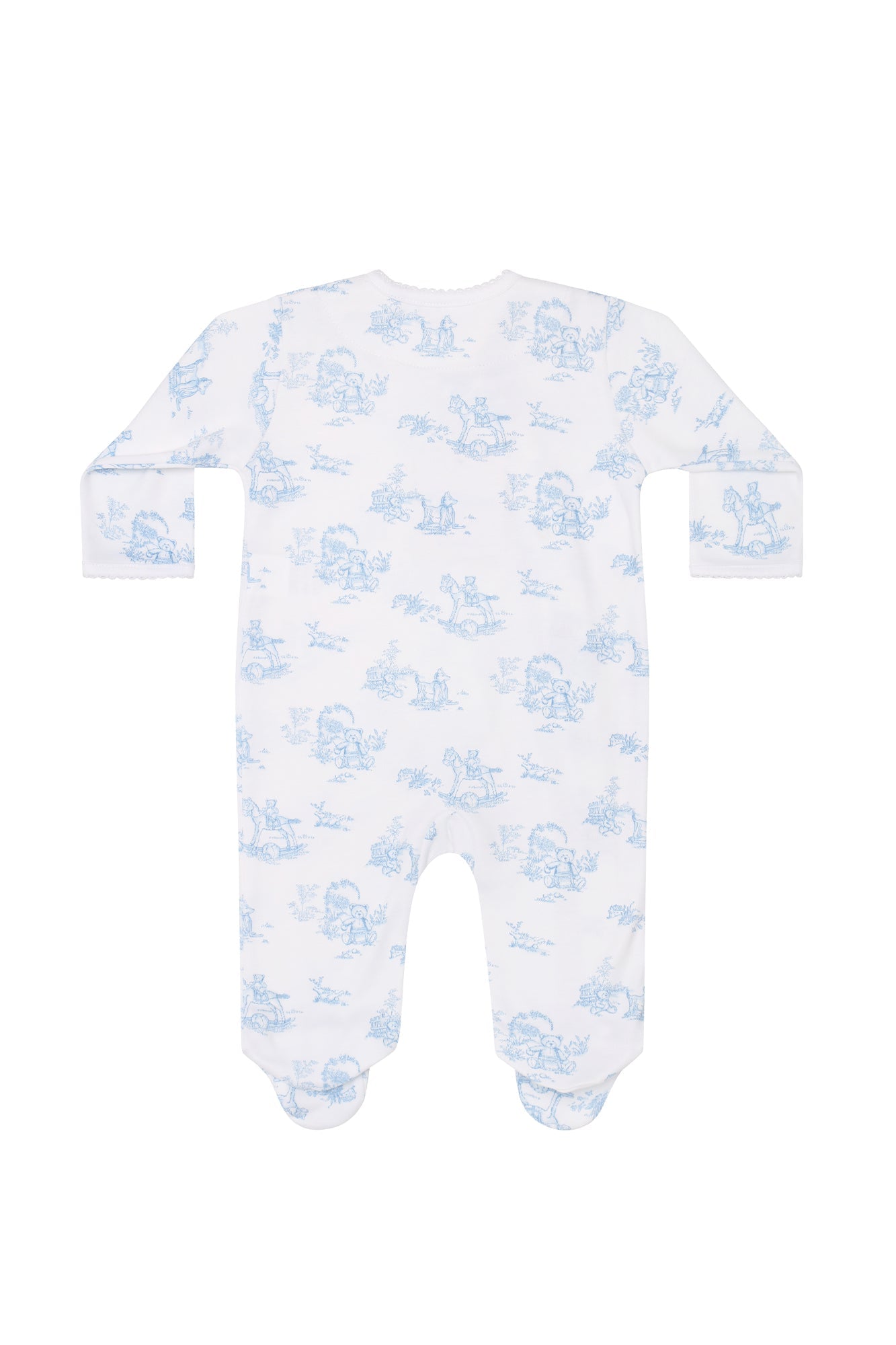 Image of Blue Toile Crossover Footie